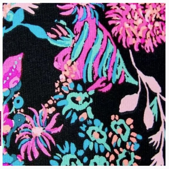 Lilly Pulitzer Girls Mini Jansen Dress Onyx Twilight Coral L (8-10) NWT - Picture 3 of 8